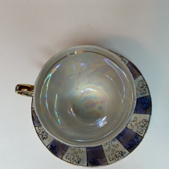 Iridescent tea cup and saucer set Japan - Picture 3 of 6